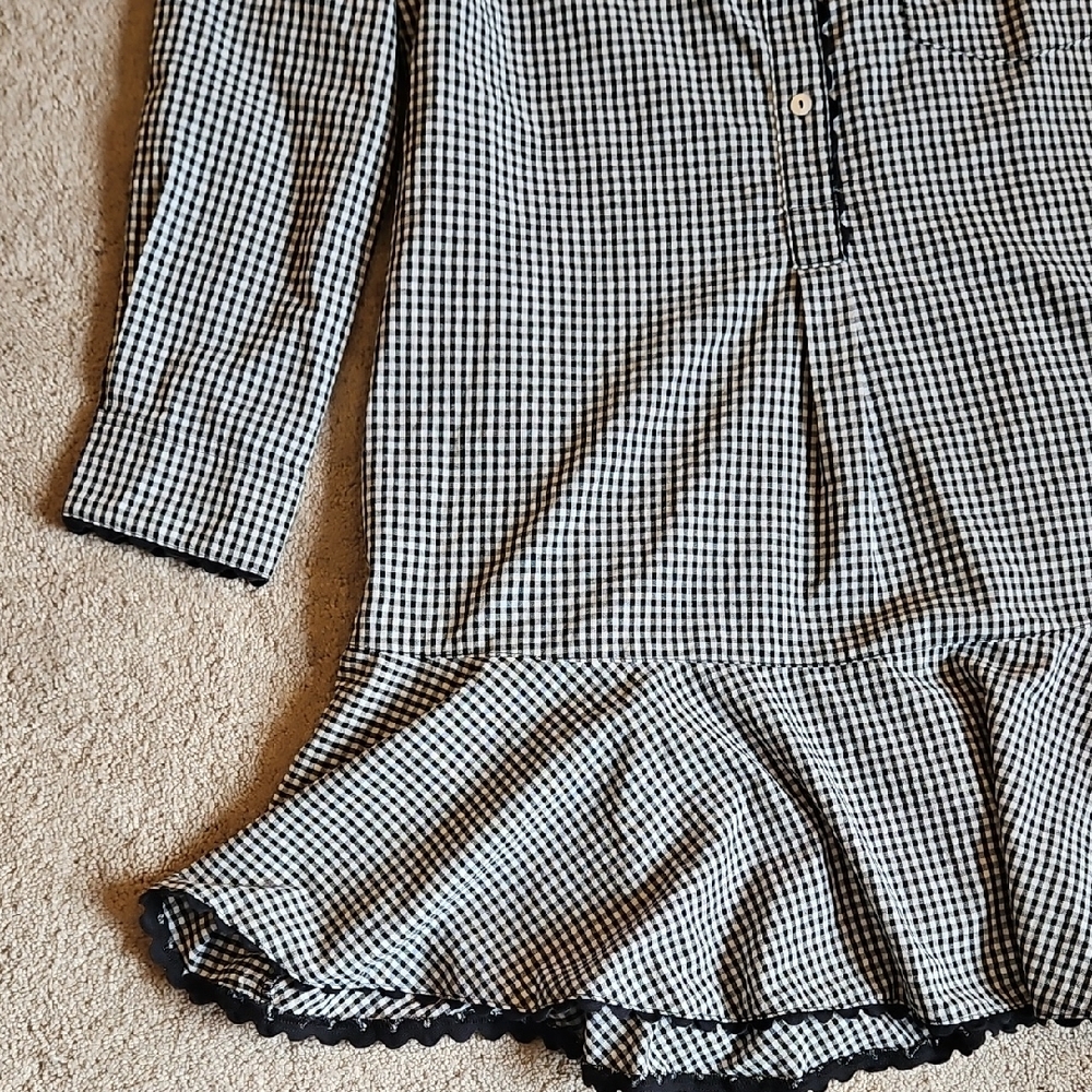 Tuckernuck Cotton and Hemp Black and White Gingham Dress - Picture 3 of 16